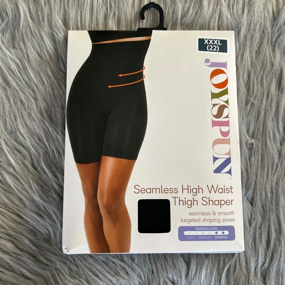 Joyspun Seamless High Waist Thigh Shaper Womens Size XXXL (22) Black Shapewear